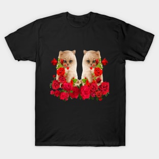 Cats And Roses T-Shirt